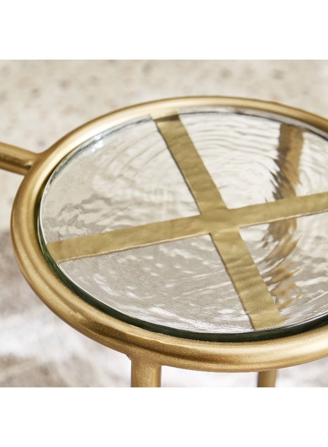 Home Box Vienna Glass Top Accent Table - Image 3