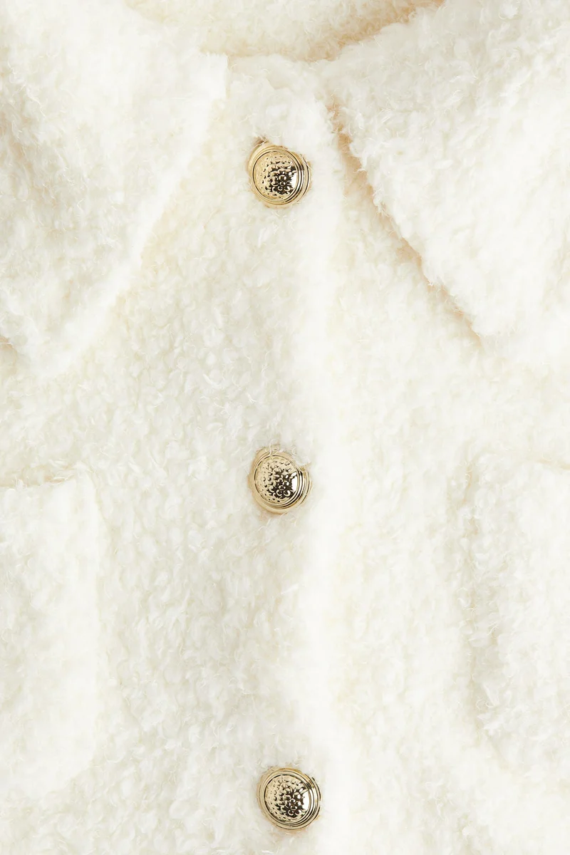 H&M Short-sleeved teddy cardigan