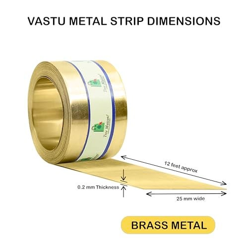 TREE MAISON CORONATING HOMES Brass Strip | Width-1 Inch | Thickness - 0.2mm | Length-12 Feet Approx | Zone Balancing |Toilet Correction | Main Entrance | Brass Strip for Vastu | Pack of 1 - Image 3