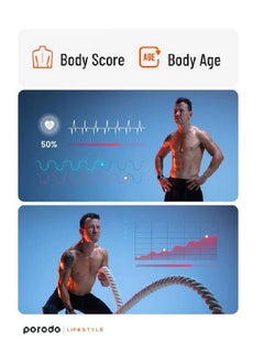 porodo Porodo Lifestyle Bluetooth Smart Body Scale With Interactive iOS & Android App, Body Fat Scale - PD-LSBSC-WH  - Image 3