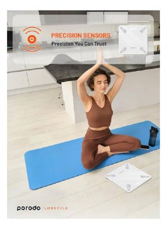 porodo Porodo Lifestyle Bluetooth Smart Body Scale With Interactive iOS & Android App, Body Fat Scale - PD-LSBSC-WH  - Image 4