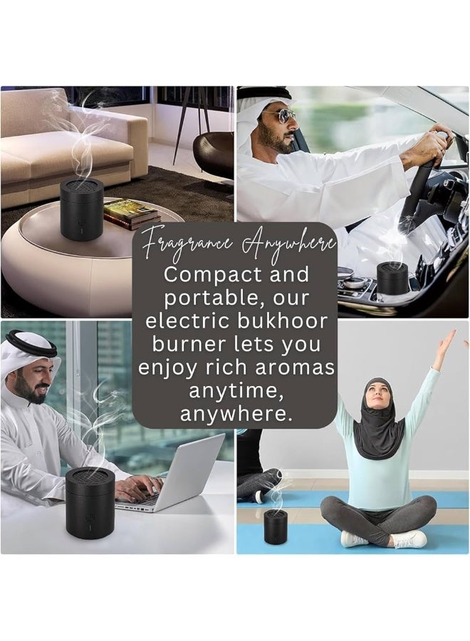 عود بخوان مبخرة كهربائية إلكترونية مدخن BK-108 قابلة لإعادة الشحن عبر USB بخور عربي مسلم موزع رائحة حامل بخور للسيارة والمنزل والمكتب  - Image 5