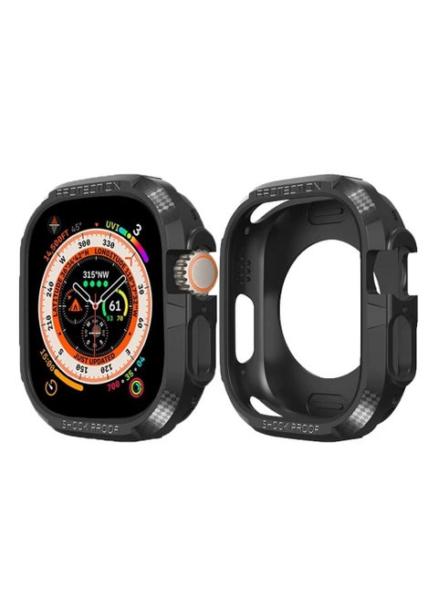 Apple Watch Ultra Case Shockproof Case for Apple Watch Ultra 49MM, Protective Silicone Armour TPU Case Black