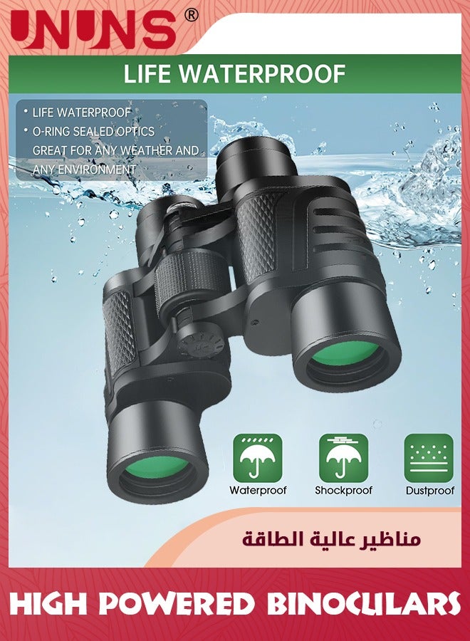 UNUNS High Powered 60x60 HD Binoculars Waterproof Professional Large Viewing Telescope for Adults Bird Watching Hunting Travel Stargazing Cruises Football Games Concerts - Image 3