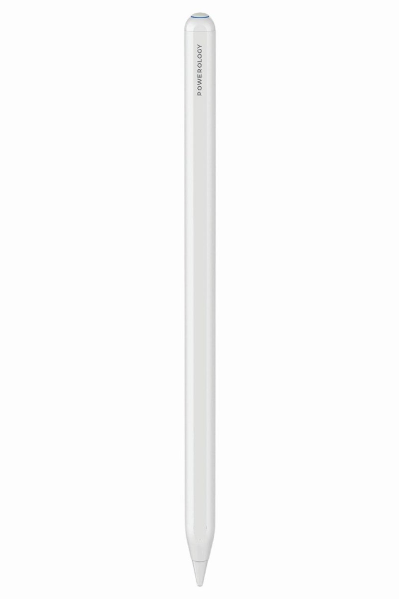 Powerology Néotec Active Stylus Pen with Wireless Charging & Gesture Control / Magnetic Pencil compatible with iPad Pro/Air/Mini (2018 & later) / with Tilt Sensitivity & Palm Rejection - White - Image 1