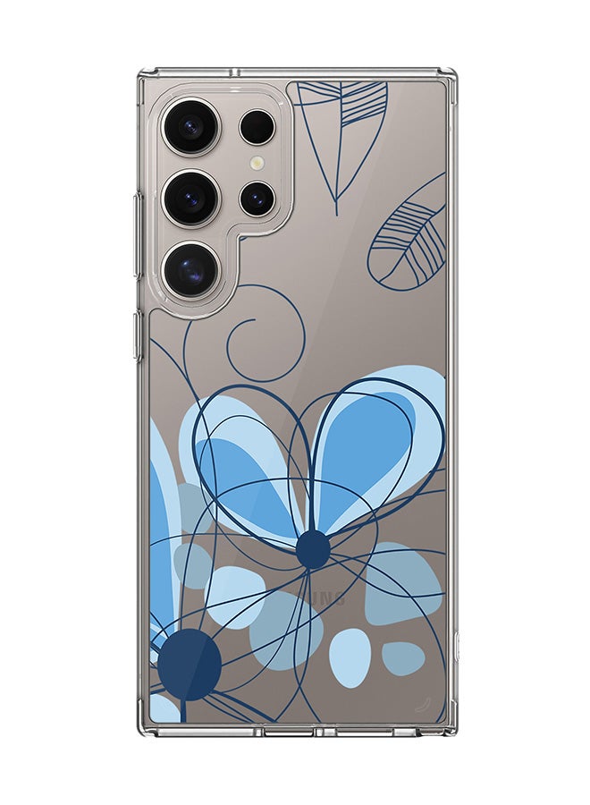 Stylizedd Classic Clear Case for Samsung Galaxy S25 Ultra , Hybrid Soft Case Flexible Edges Anti Drop TPU PC Gel Thin Transparent Cover - Daisy Lines - Image 1