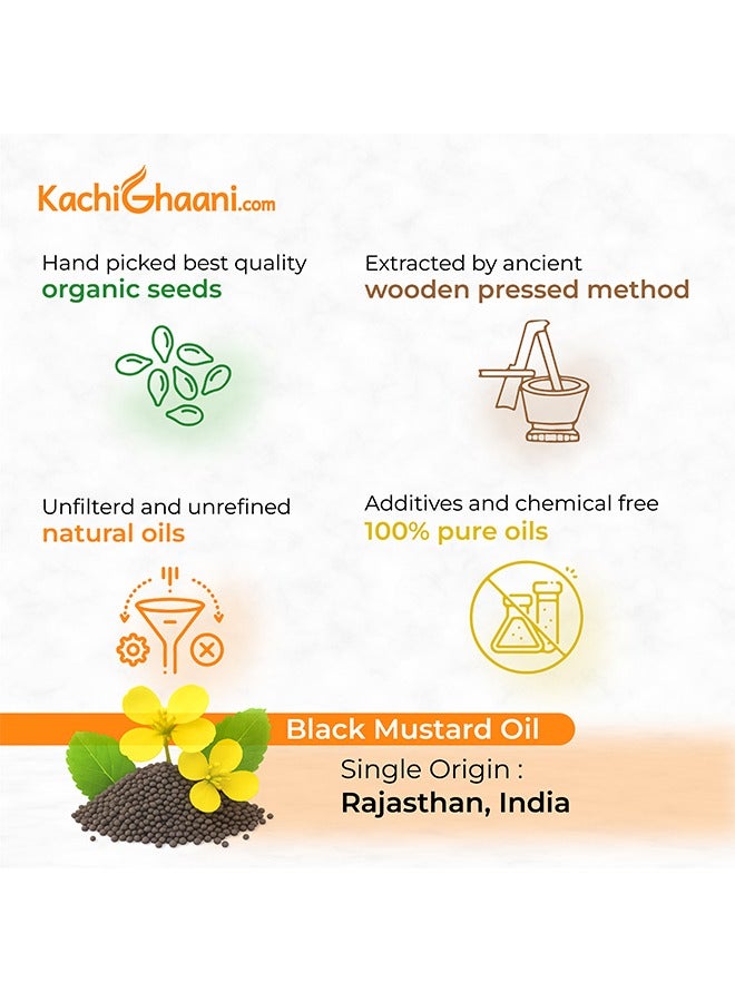 KachiGhaani.com Truly Cold Pressed Black Mustard Oil | 100% Pure & Natural | Strong Aroma & Authentic Taste | 1L - Image 4