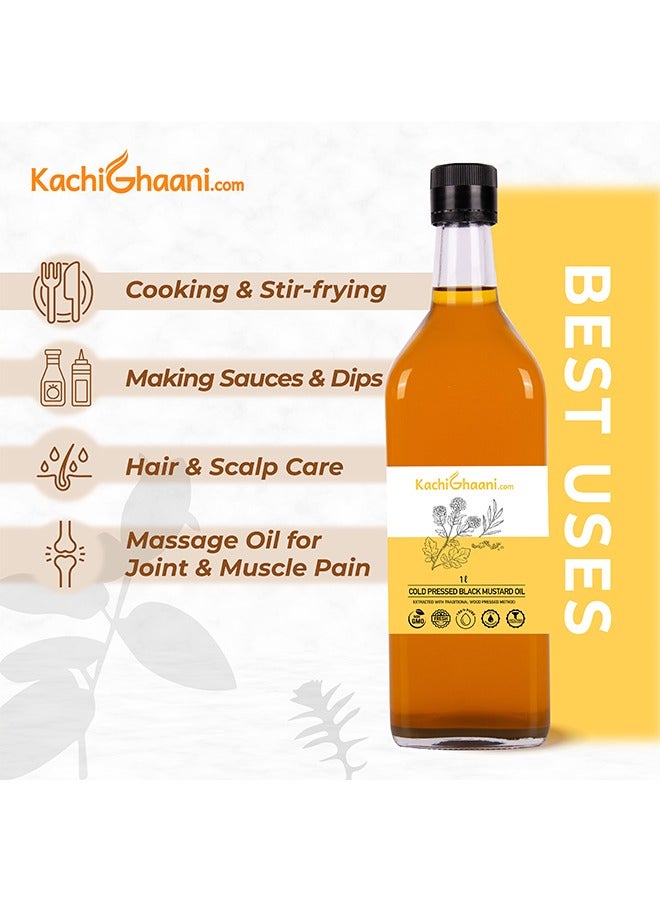 KachiGhaani.com Truly Cold Pressed Black Mustard Oil | 100% Pure & Natural | Strong Aroma & Authentic Taste | 1L - Image 5