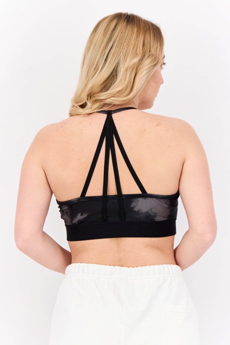 PUMA Women Brand Logo Non-Padded Sports Bra, Black - Image 3