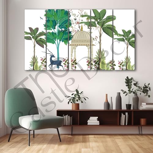 The Castle Decor pichhwai madhubani art painting with frame Big Size 27x48 Wall art for living room,Bedroom,Drawing room,Hotels-Wooden Framed-721 - Image 1