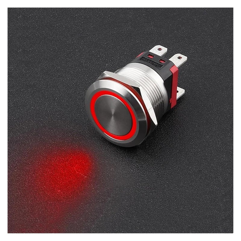 25 مم مفتاح زر معدني 20 أمبير تيار عالي 24 فولت 220 فولت قفل ذاتي إعادة ضبط مقاوم للماء - Image 3