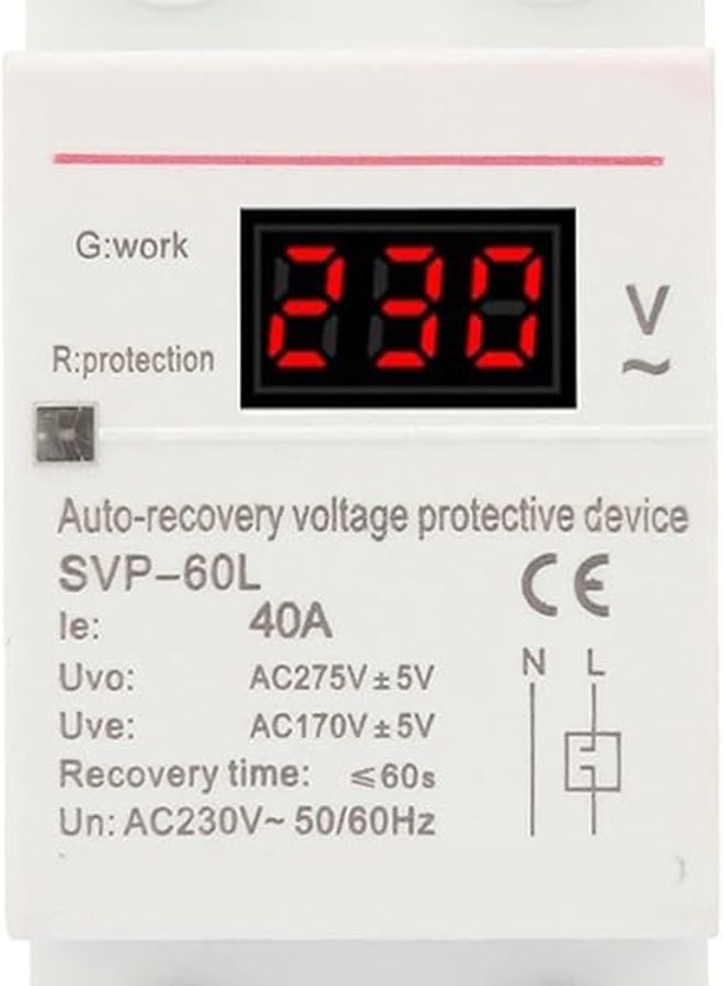 Garosa 5PCS 230V 40A Automatic Recovery Over Under Voltage Protector With Indicator Light - Image 3
