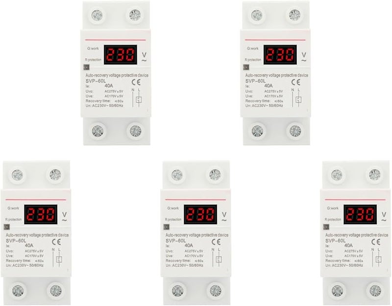Garosa 5PCS 230V 40A Automatic Recovery Over Under Voltage Protector With Indicator Light - Image 1