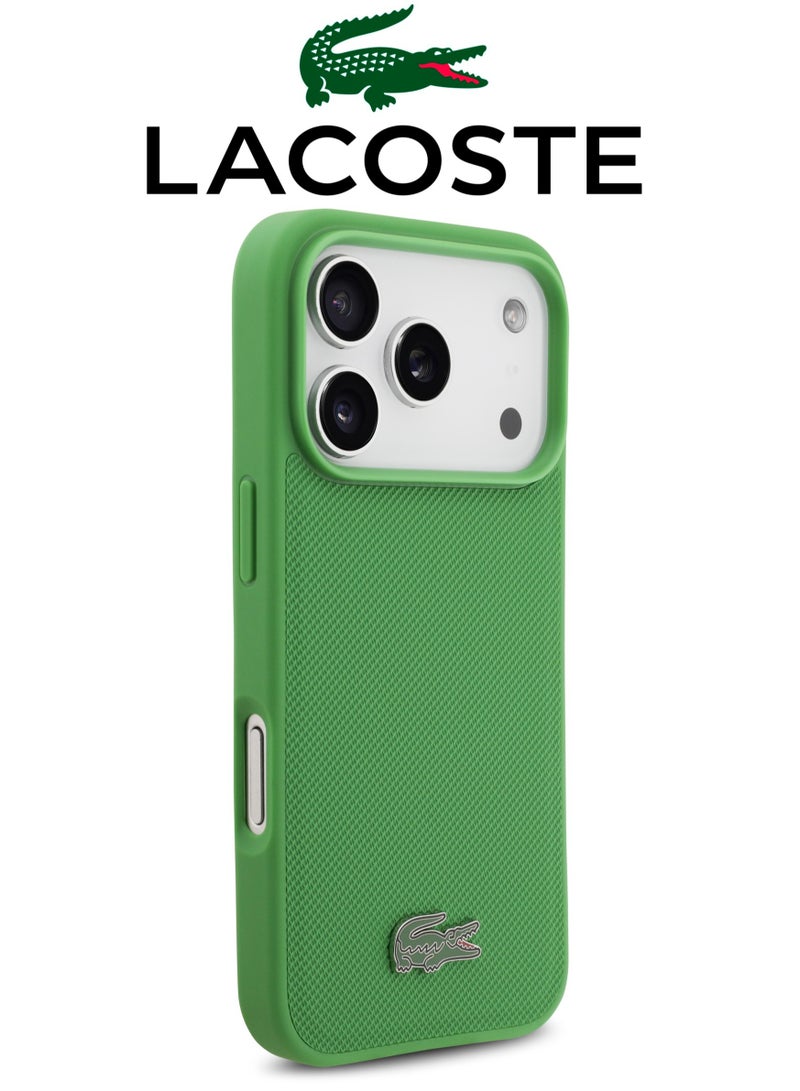 CG MOBILE Leather iPhone 17 Pro Max case. MagSafe wireless charging mobile cover. Shockproof iphone 17 pro max cover with camera bump. Elegant French-designed cover iphone 17 pro max certified in partnership with LACOSTE and CG MOBILE. Green. - Image 2