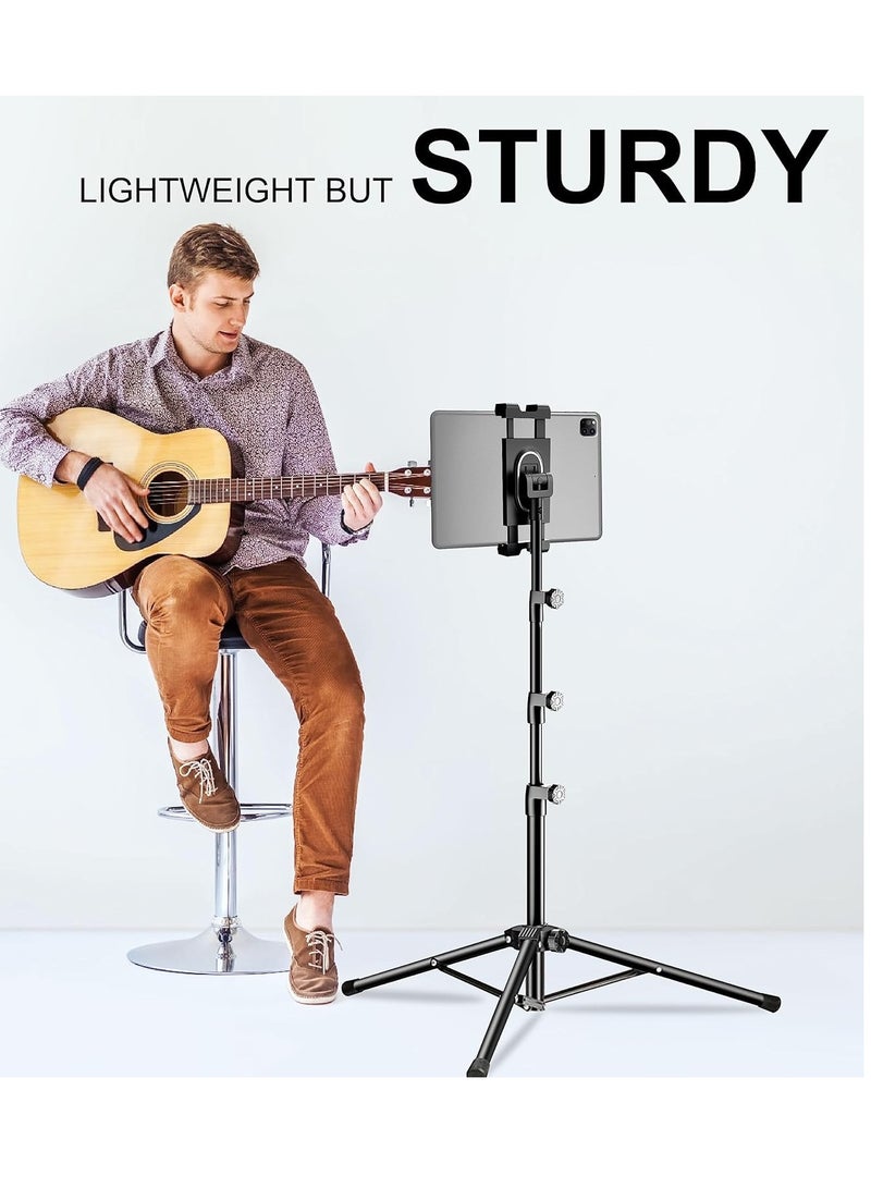 iPad Tripod Stand Adjustable iPad Floor Stand with 360° Rotation iPad Holder Mount Tablet Tripod Stand - Image 2