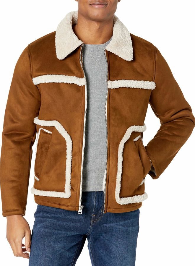 Levi's Men's Faux Shearling Ranchers Jacket, Brown, S - Image 1