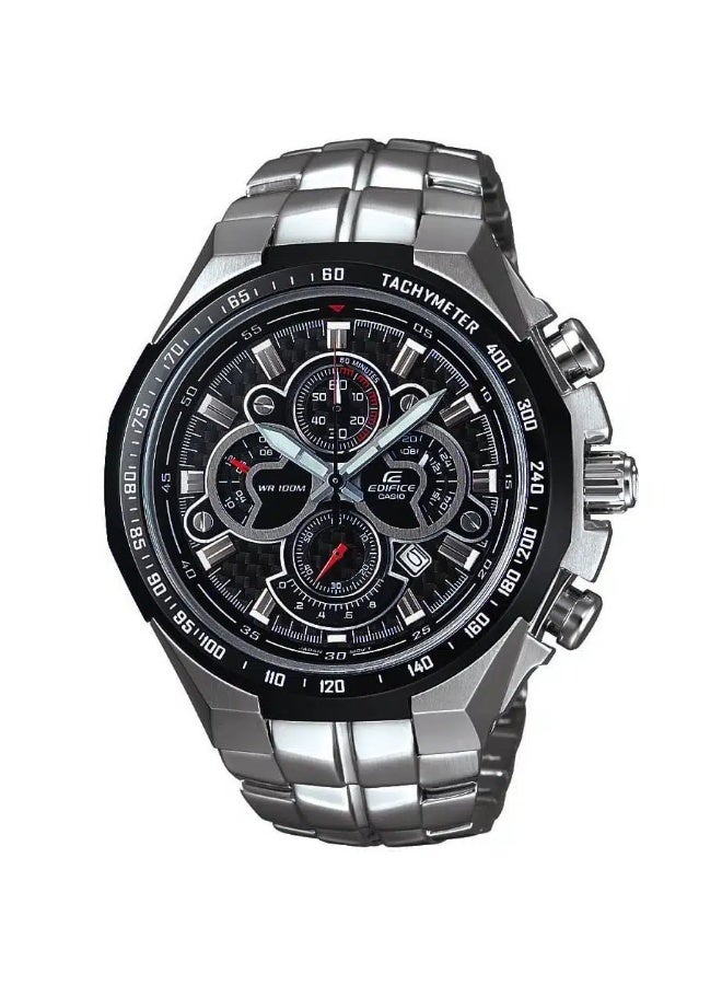 Casio Edifice Chronograph Men’s Watch – Black Dial, Silver Stainless Steel Strap (EF-554SP-1A) - Image 1