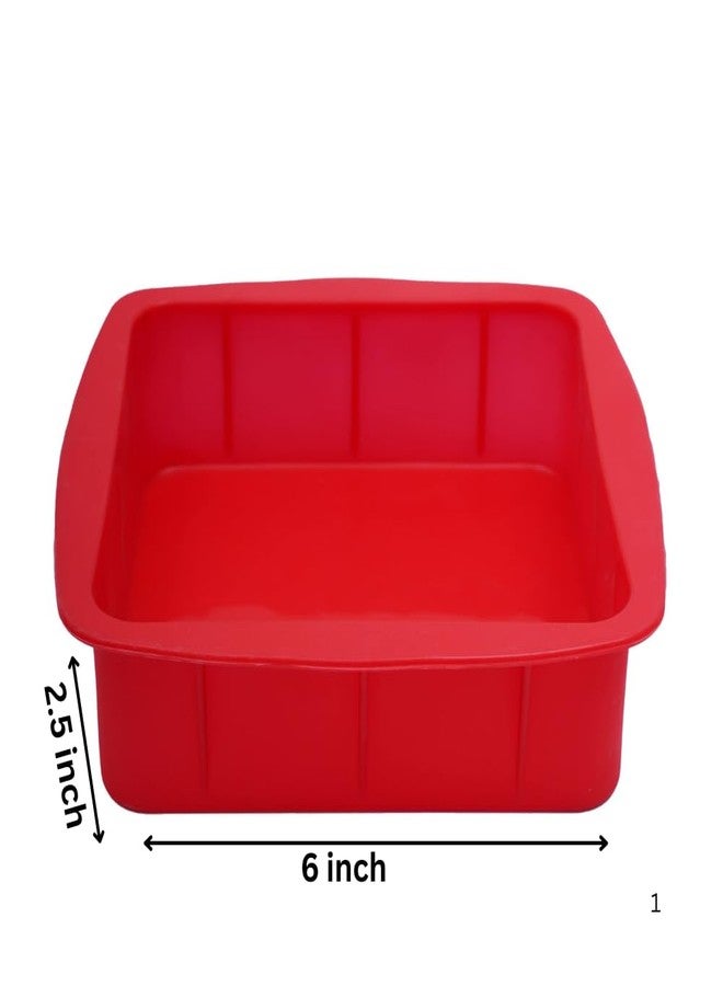 Esslly Cake Silicone Mould (6 x 2½ inch Square) | 500g | Premium Food-Grade | Multipurpose for Baking, Soap, Chocolate, Candle Making | BPA-Free, Non-Toxic | Made in India - Image 3