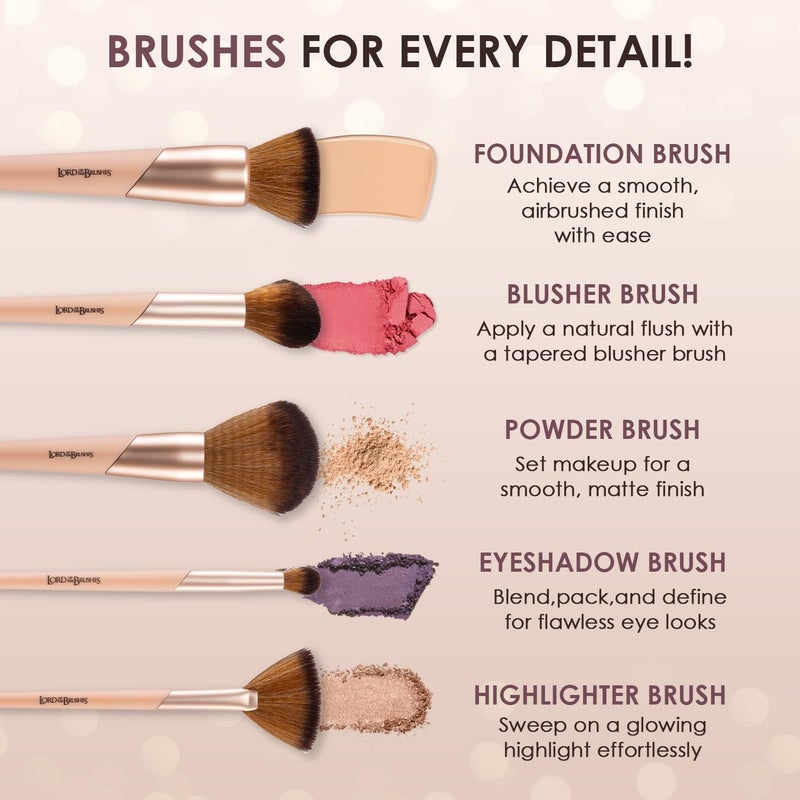 Glam 21 Glam21 Lord of the Brushes Highlighter Fan Brush |Soft, Luxurious Bristles for Even & Seamless Finish| Comfortable Grip Handle | Precision Application - Image 5