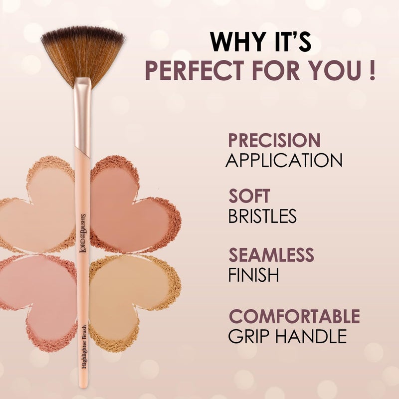 Glam 21 Glam21 Lord of the Brushes Highlighter Fan Brush |Soft, Luxurious Bristles for Even & Seamless Finish| Comfortable Grip Handle | Precision Application - Image 4