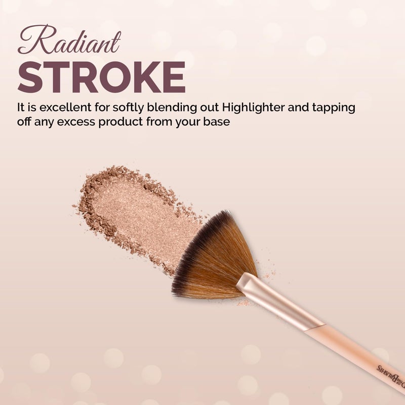 Glam 21 Glam21 Lord of the Brushes Highlighter Fan Brush |Soft, Luxurious Bristles for Even & Seamless Finish| Comfortable Grip Handle | Precision Application - Image 3