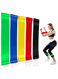MMG Resistance Bands Set, 5pcs Assorted Pounds Strength Training Exercise Resistance Loops Stretch Bands, Gym Fitness Yoga Workout Resistance Loops Bands for Arm Legs and hips  - Image 1