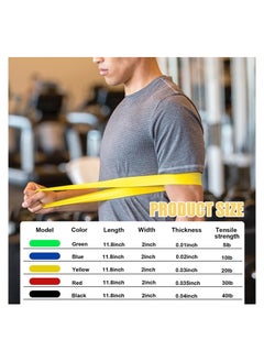 MMG Resistance Bands Set, 5pcs Assorted Pounds Strength Training Exercise Resistance Loops Stretch Bands, Gym Fitness Yoga Workout Resistance Loops Bands for Arm Legs and hips  - Image 2