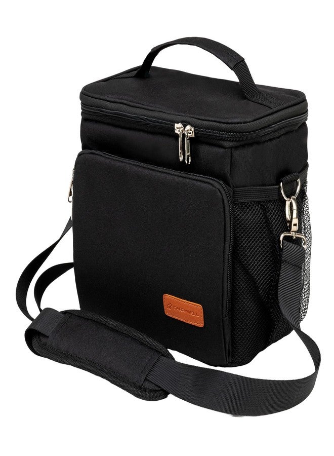 Carrywell (Not Made In China) Insulated Lunch Bag For Men, Men's Lunch Box, Leakproof, Collapsible, Soft Sided Cooler W/Adjustable Shoulder Strap, Black - Image 1