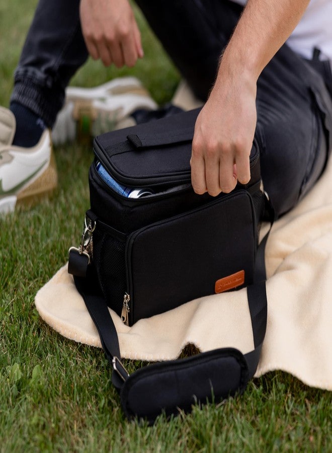 Carrywell (Not Made In China) Insulated Lunch Bag For Men, Men's Lunch Box, Leakproof, Collapsible, Soft Sided Cooler W/Adjustable Shoulder Strap, Black - Image 5