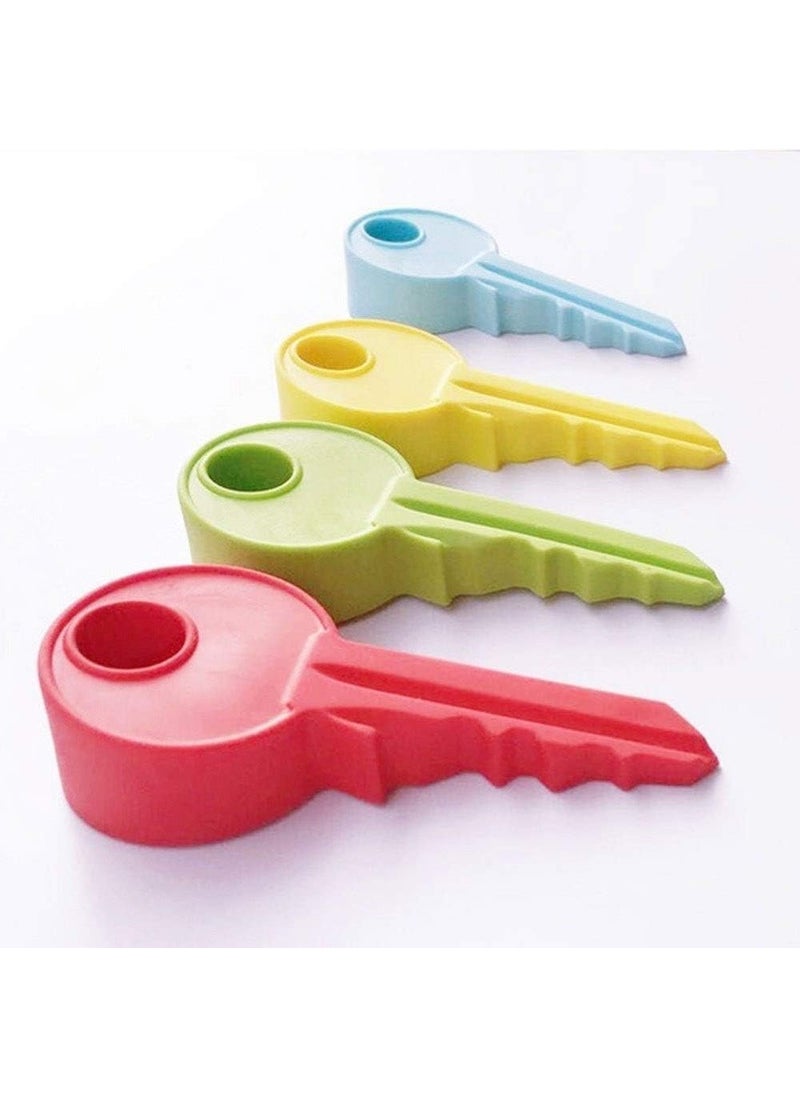 Prostuff.in Prostuffin 2 Pcs NonSlip Door Open Flexible Protector Key Shape Door Stopper Multi Color  - Image 1