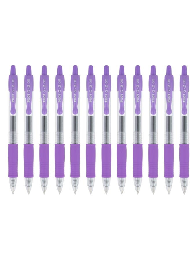 Pilot G2 Gel Ink Pen, Purple 0.5, Pack of 12 - Image 1