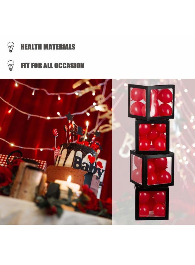 Aimto Clear Balloon Boxes for Party Decorations - Black - 4pcs - Image 2