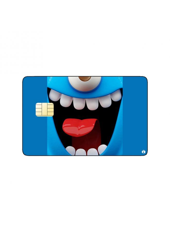 RKN PRINTED BANK CARD STICKER Funny Blue Cartoon Character - Image 1