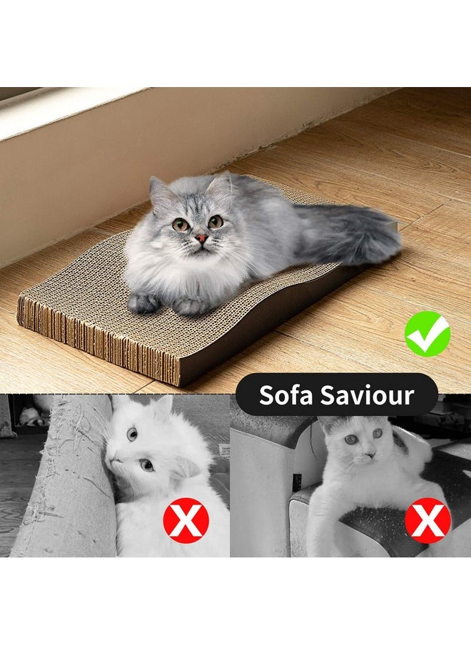 VARWANEO - VARWANEO Cat Scratcher Cardboard Cat Scratch Pad Cat Scratching Pad with Premium Scratch Textures Design Wave Curved Shape Durable Reversible Cardboard Cat Toys - Image 1