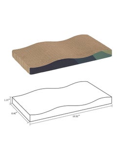 VARWANEO Cat Scratcher Cardboard Cat Scratch Pad Cat Scratching Pad with Premium Scratch Textures Design Wave Curved Shape Durable Reversible Cardboard Cat Toys