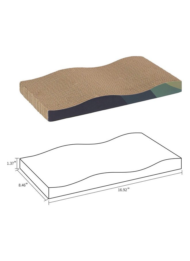 VARWANEO - VARWANEO Cat Scratcher Cardboard Cat Scratch Pad Cat Scratching Pad with Premium Scratch Textures Design Wave Curved Shape Durable Reversible Cardboard Cat Toys - Image 1