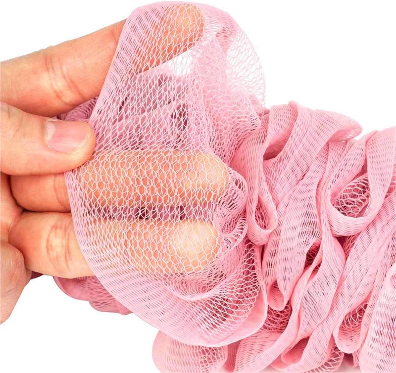 Arswin Back Scrubber for Shower, Loofah Long Handle Bath Body Brush, Soft Nylon Mesh Sponge On a Stick for Shower Men Women Kids Elderly, Exfoliating Scrub Cleaning Luffa for All Kinds of Skin(Pink) - Image 3