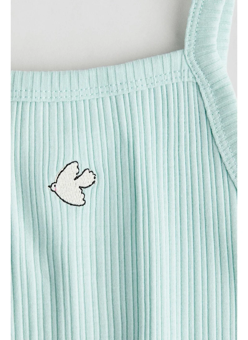 H&M Embroidery-detail strappy top