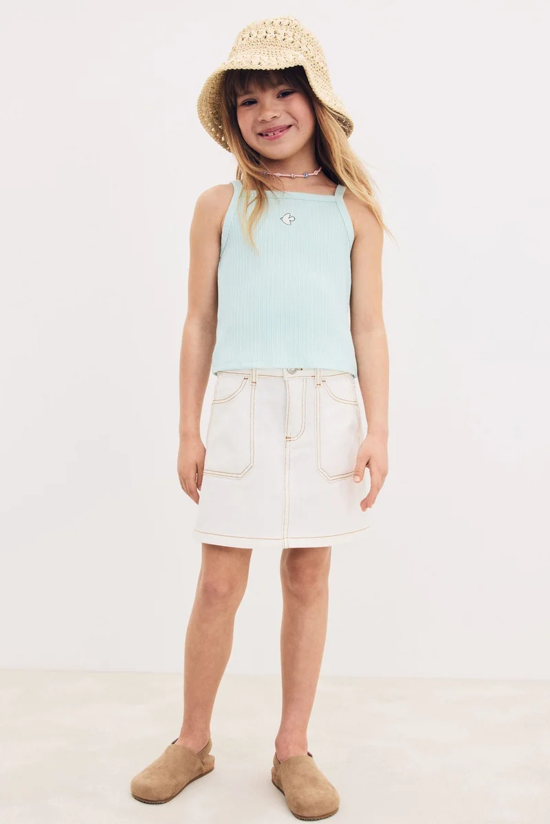 H&M Embroidery-detail strappy top