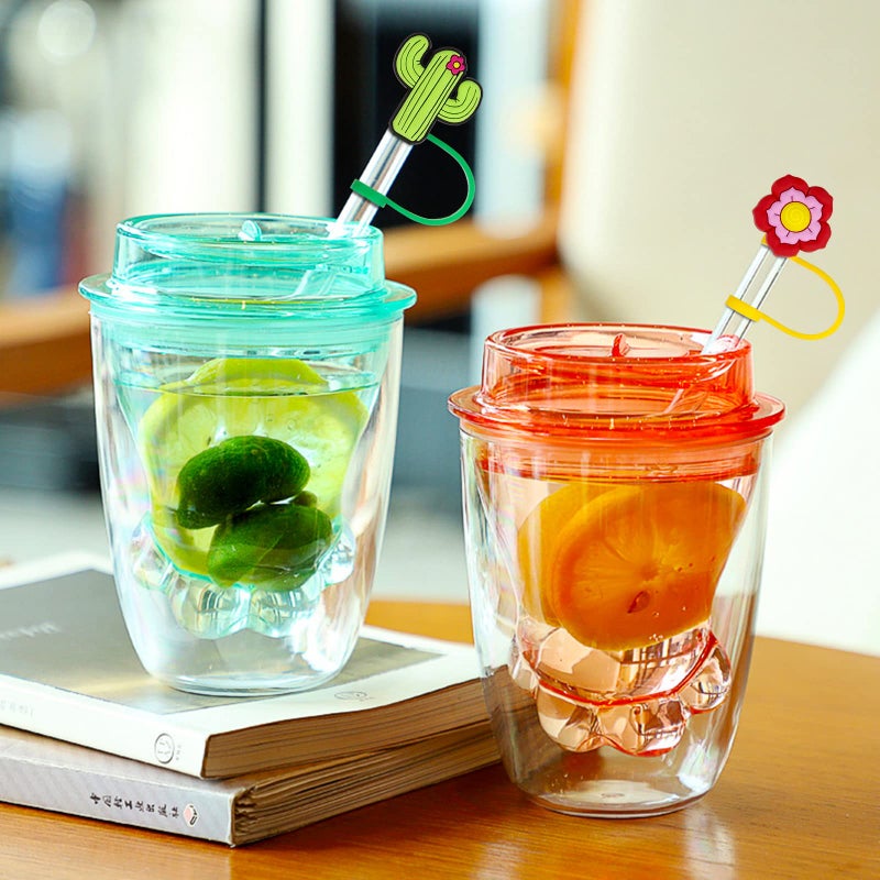 ELIUNG Flowers Straw Tips Cover For Stanl-Ey Cup Reusable Straw Toppers For Tumblers Dust-Proof Straw Plugs For Stanl-Ey Tumblers Portable Straw Caps For Reusable Straws Decoration - Image 5