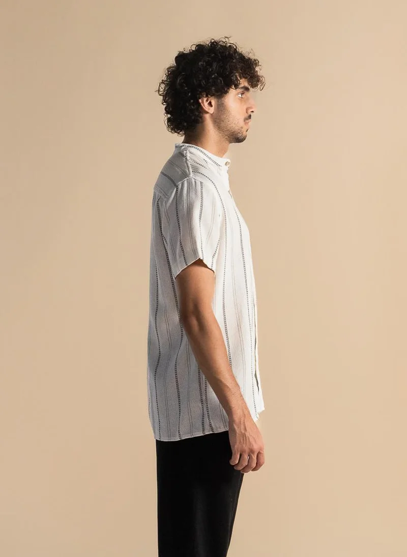 SHAPES KNITTED STRIPED SHIRT