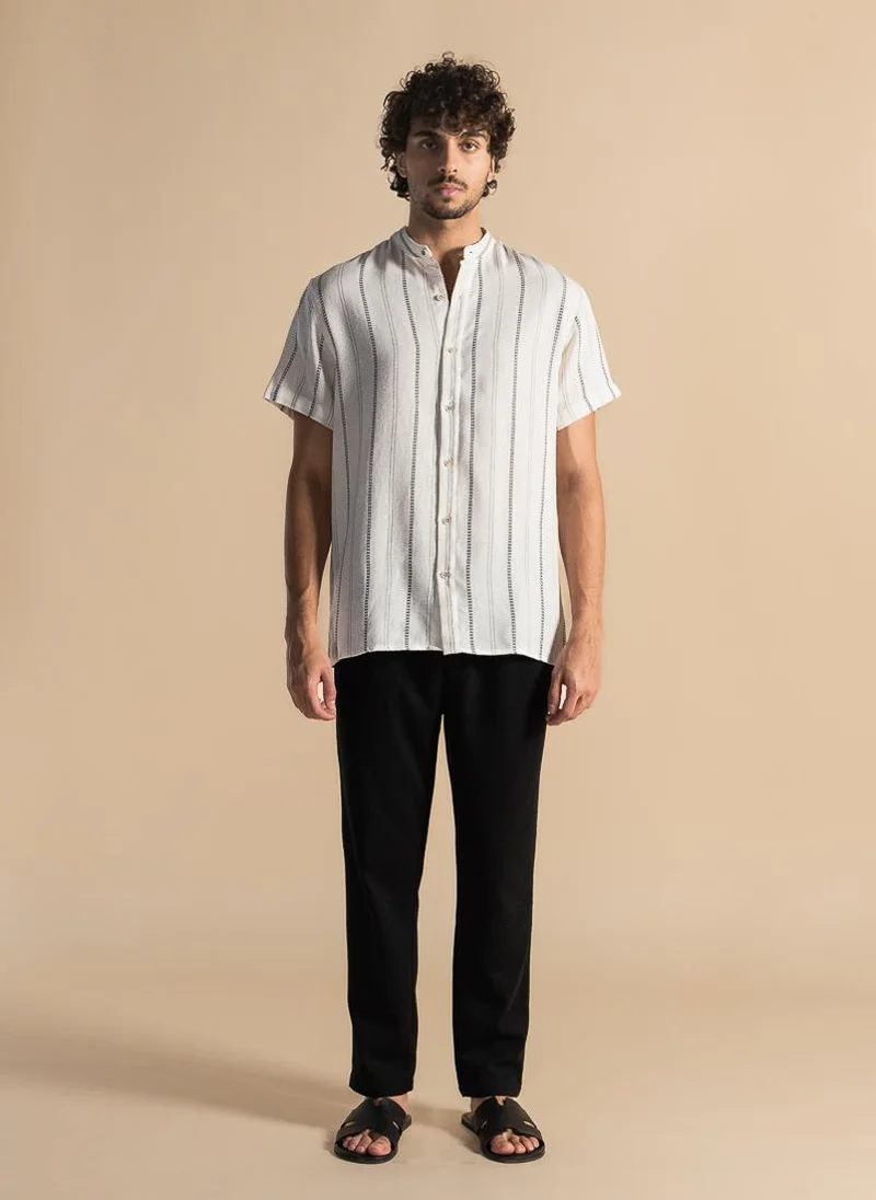 SHAPES KNITTED STRIPED SHIRT