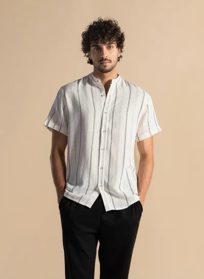 SHAPES KNITTED STRIPED SHIRT
