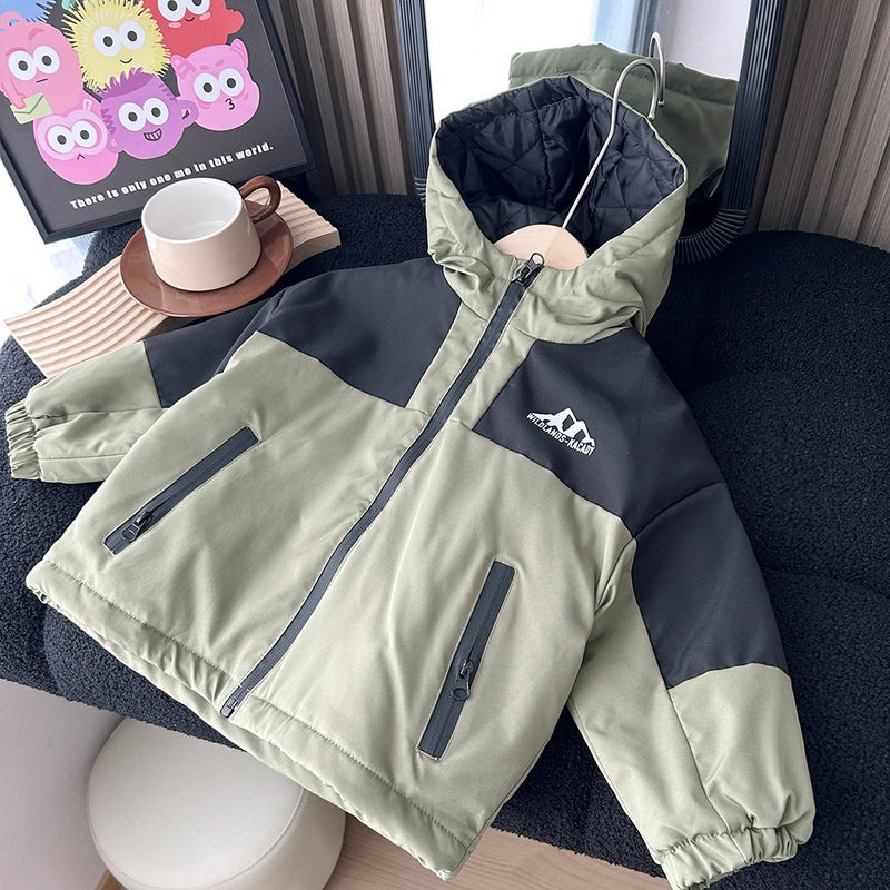 2023 Winter Kids Padded Warm Cotton Jacket Green 