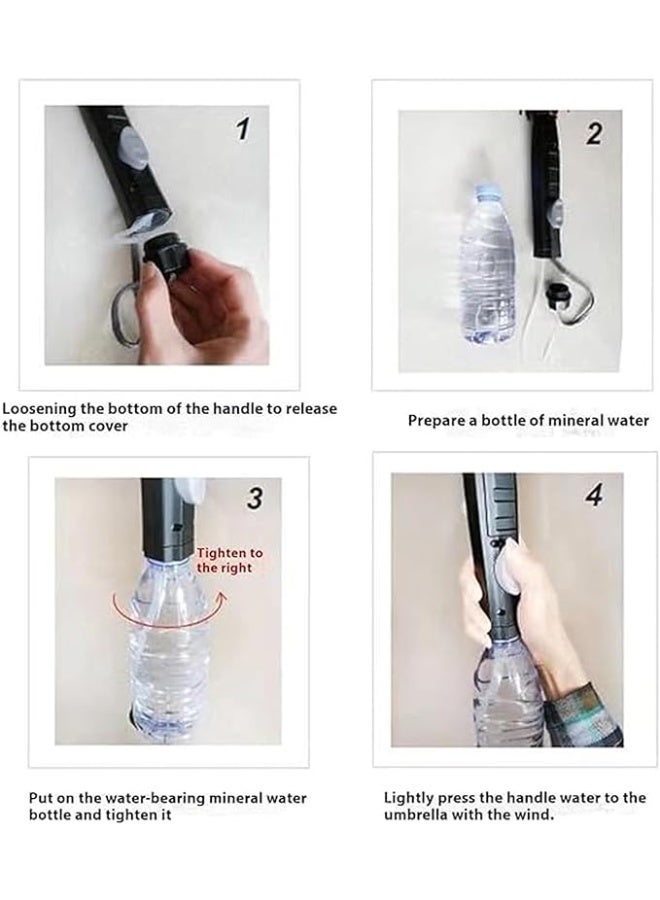 3 In 1 Umbrella with Fan,Umbrella with Fan and Mist Spray,Misting Shade Fan Umbrella,USB Rechargeable Sun Umbrella,UV Protection Compact Umbrella - Image 2