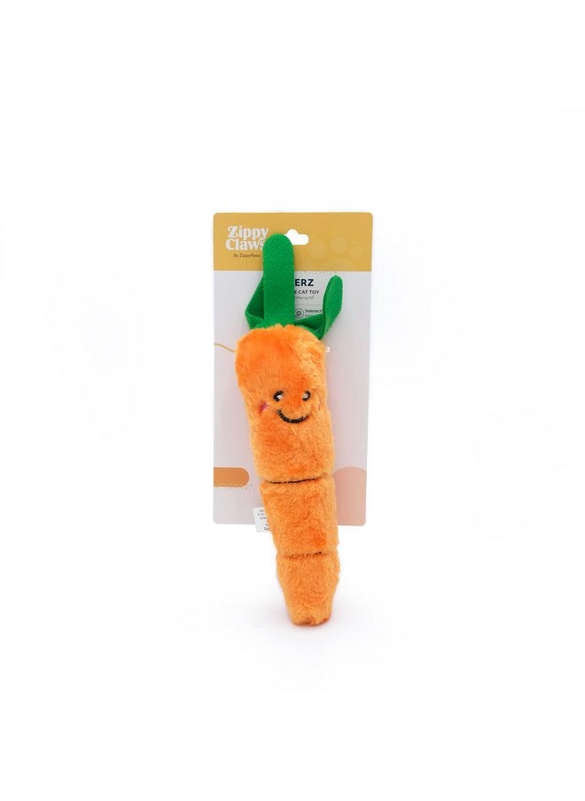 ZippyPaws - ZippyClaws Kickerz - Catnip Toys for Cats & Kittens, Designed to Satisfy Hunting Behaviors and Encourage Playtime Fun, Perfect for Wrestling, Batting, and Bunny Kicking - Carrot - Image 1