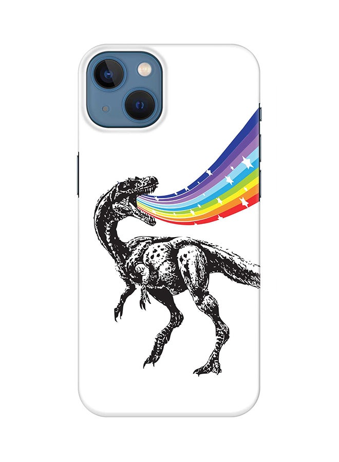 Stylizedd Case for Apple iPhone 14 Plus Case Slim Snap Classic Series Mobile Cover Hard PC Shield Matte Finish Print - Rainbow Dino