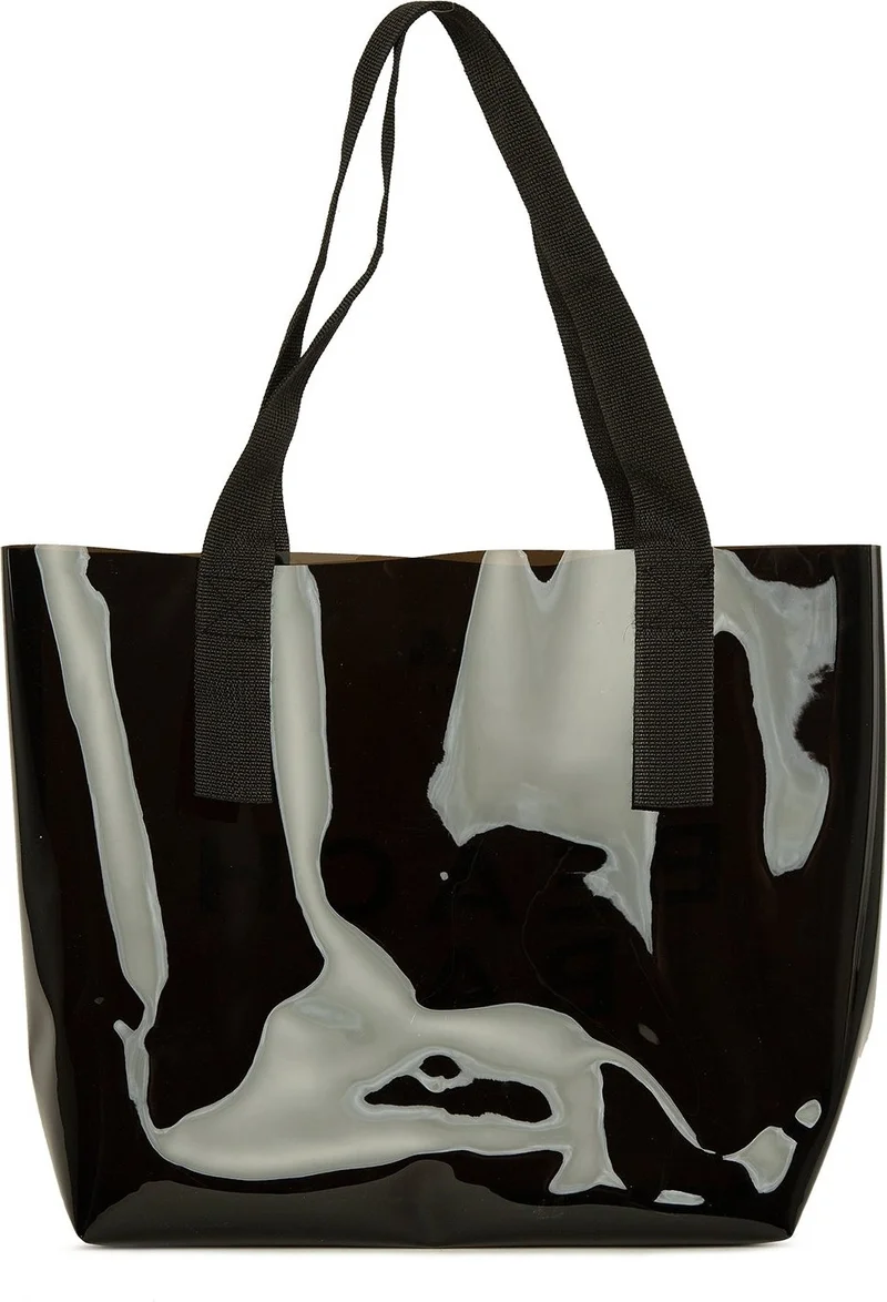 Bagmori Black Beach Bag Printed Transparent Beach Bag