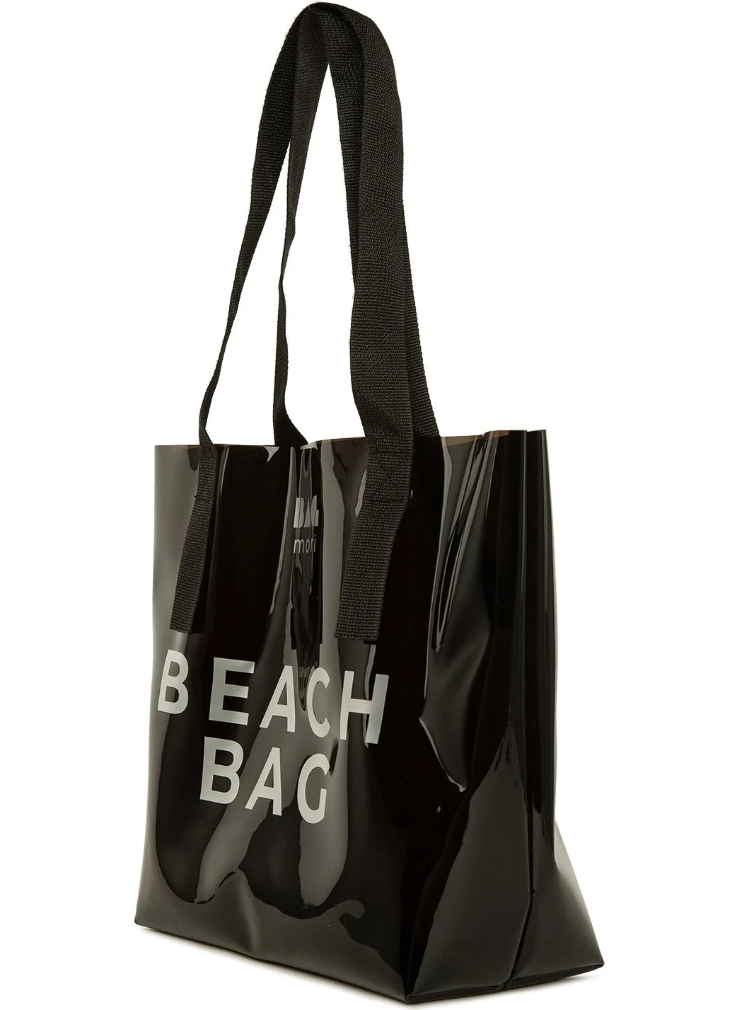 Bagmori Black Beach Bag Printed Transparent Beach Bag