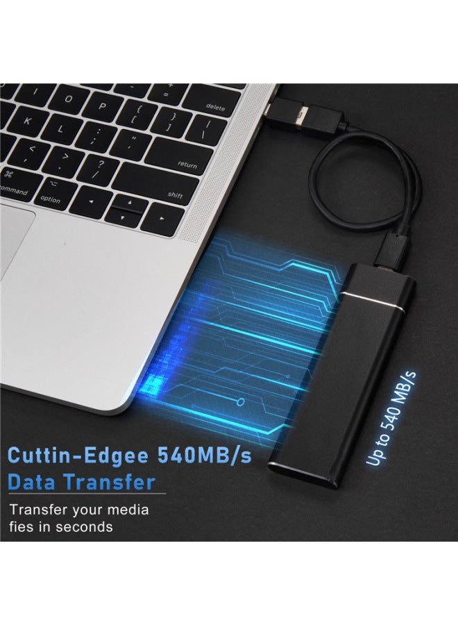 Portable Mobile Hard Disk SSD High-speed Mobile Solid State Disk 16TB 8TB 2TB USB3.1-Capacity:128tb Cross-border-Interface:Silver - Image 3